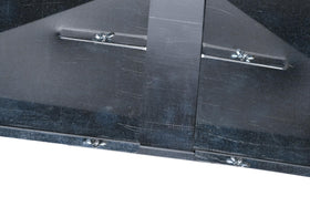 Heavy-gauge steel, about 3 lbs, provides solid support.