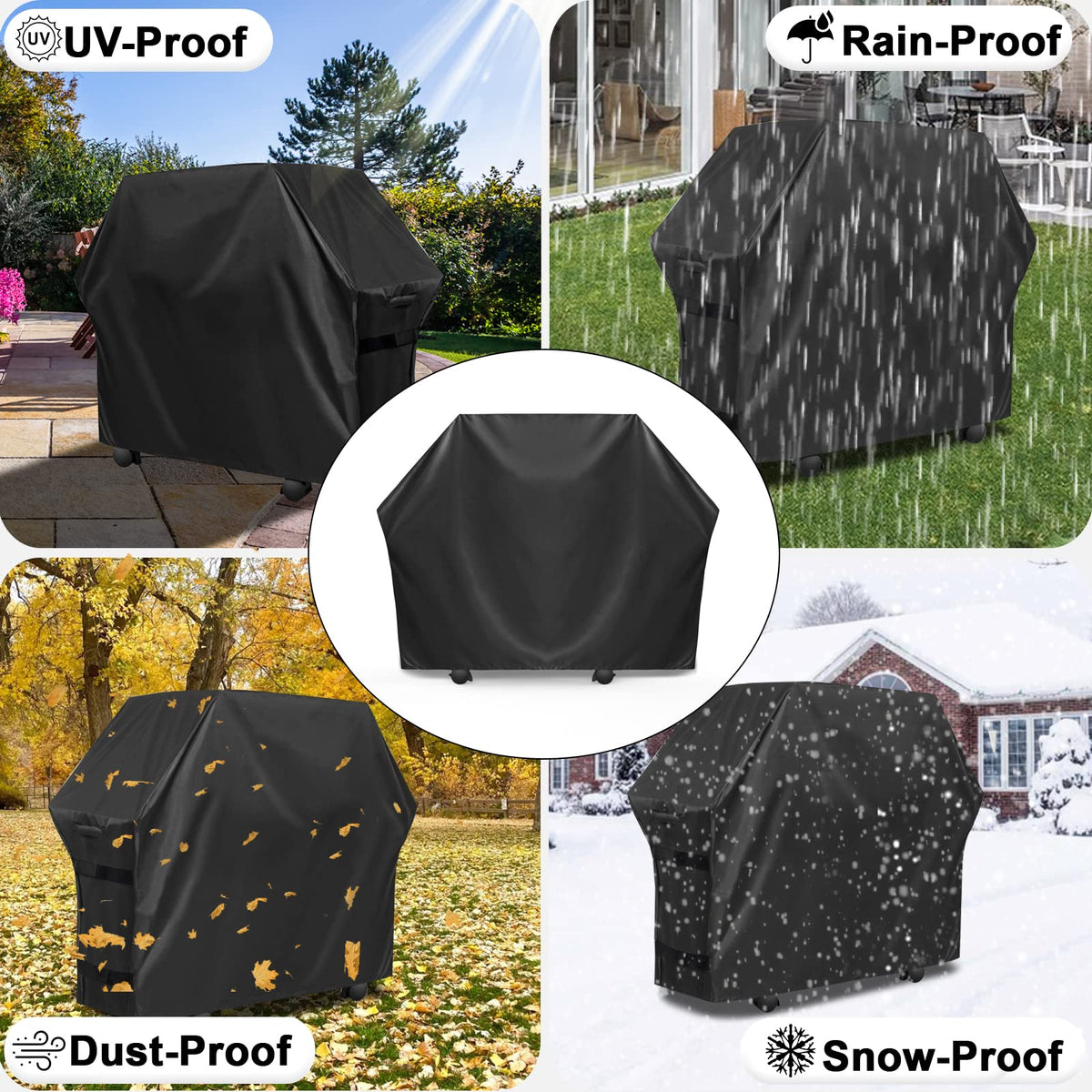OutdoorLines grill cover padded handles aid easy on/off.