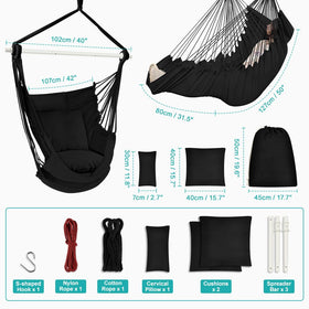 Outerman hammock chair side pockets keep keys and phone within reach.