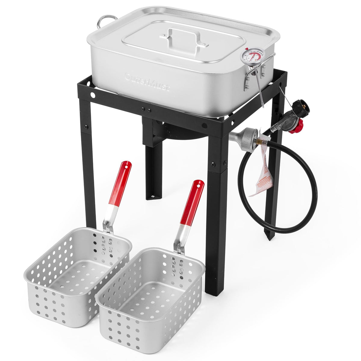 OuterMust manual ignition enables quick startup for convenient frying.