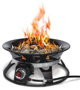Outland Living Cypress fire pit top view highlights a spacious heat area for gatherings