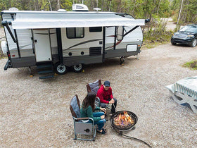 Outland Living Firebowl Mega setup with no tools demonstrates quick, mess-free outdoor ambiance.