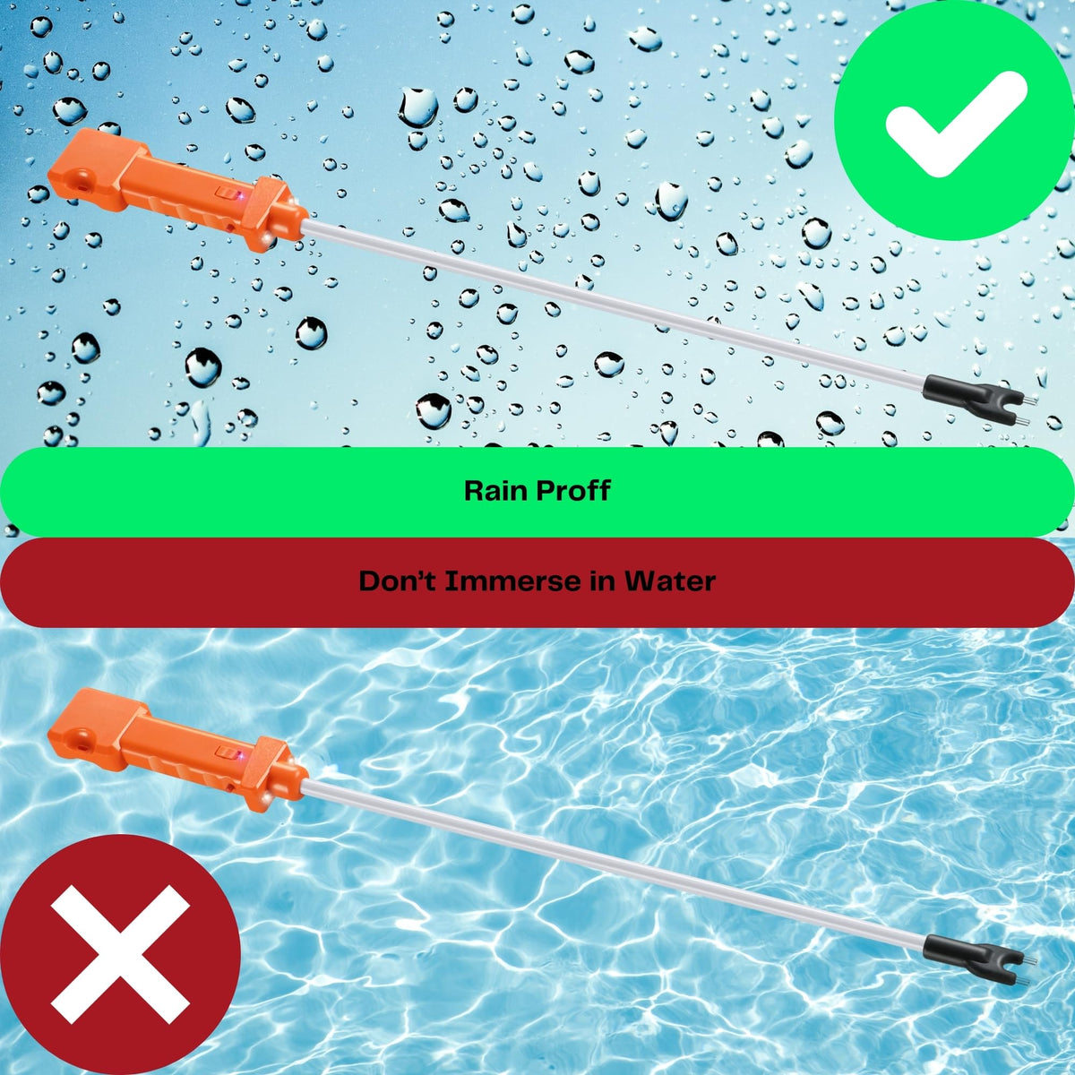 OUTPHORCE bendable 160-degree shaft enhances maneuverability in crowded pens.
