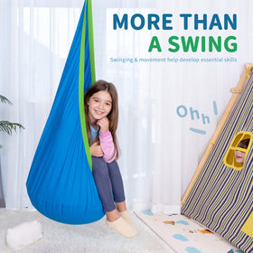 OUTREE Reading nook setup with comfy cotton swing seat