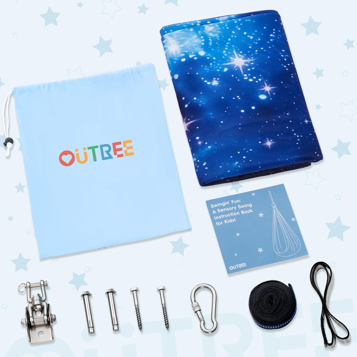 OUTREE kid-friendly swing supports peaceful breaks during sensory playtime.