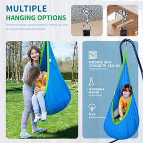 OUTREE Sensory Swing soft canvas blue ideal for calming focus