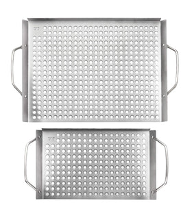 Outset 430 stainless steel construction resists heat and wear on grills.