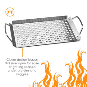 Outset dishwasher-safe grill grid simplifies cleanup after grilling sessions.