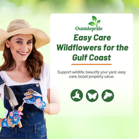 Outsidepride Gulf Coast wildflower seed mix pollinator blooms attract bees.