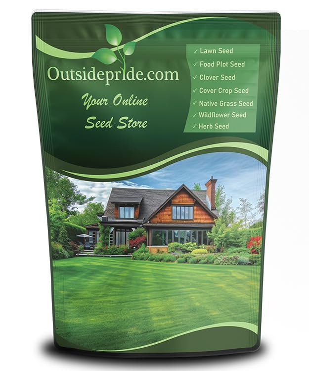 Outsidepride Midnight Kentucky bluegrass seed bag for quick, even lawn establishment.