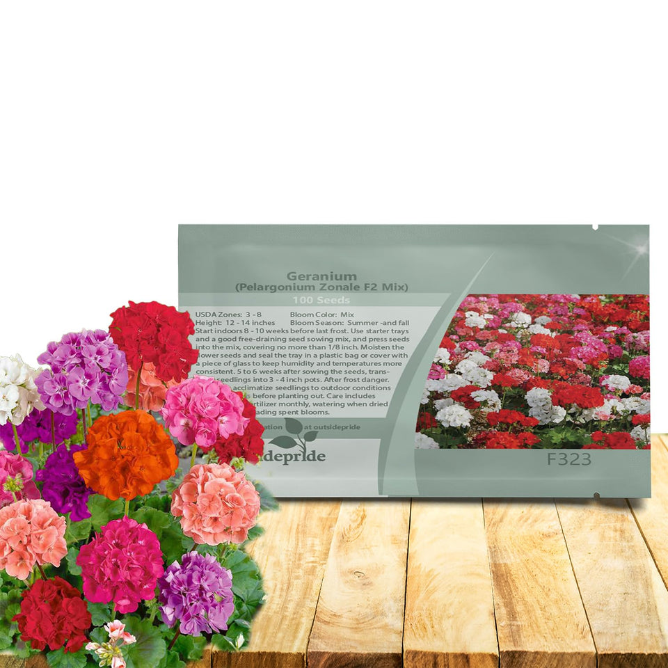 Outsidepride Mix Geranium Seeds ready to plant in beds for a vibrant summer display