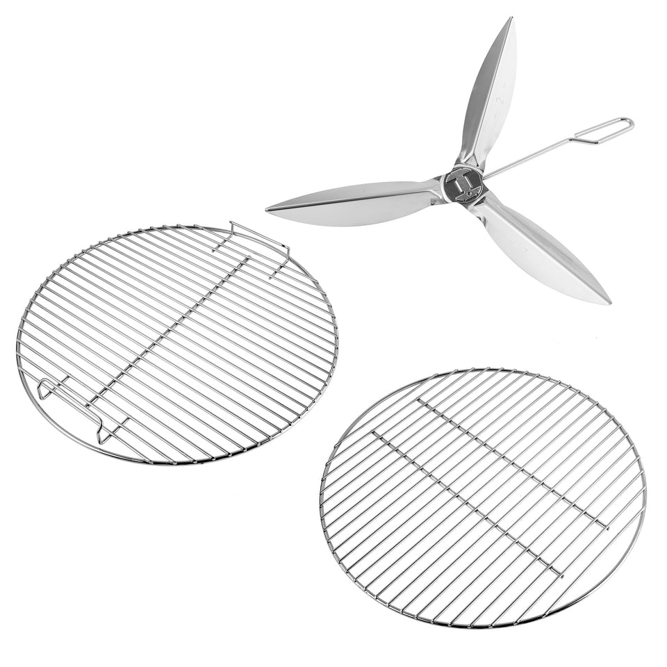 Outspark Outapark grill grate kit for Weber 22-inch with built-in handle for easy lifting