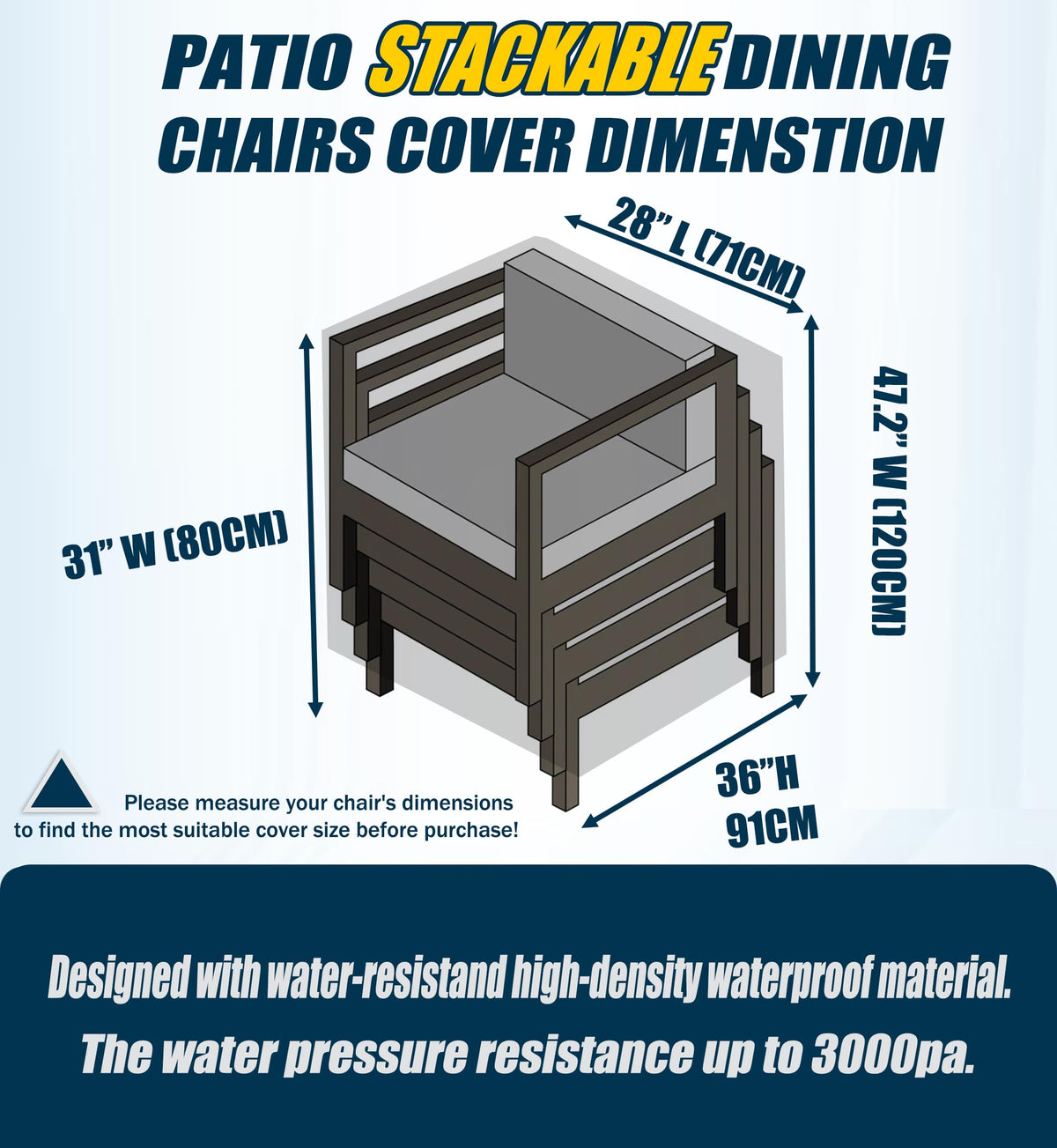 OUTTDID 600D patio cover showcasing waterproof durability for outdoor chairs.