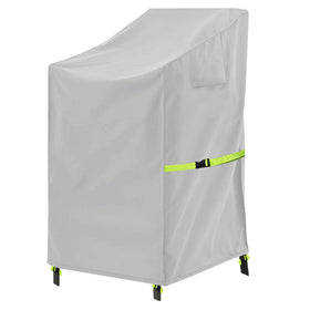 OUTTDID stackable chair cover with buckle straps for secure fit during windy days.