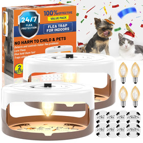 Outtkitywi 2-pack flea traps front view for indoor pest control.