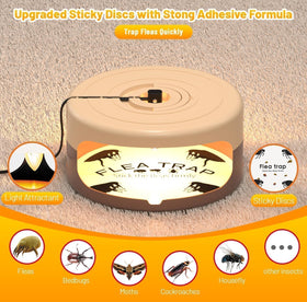Outtkitywi 2 pack flea traps with sticky pads for pests