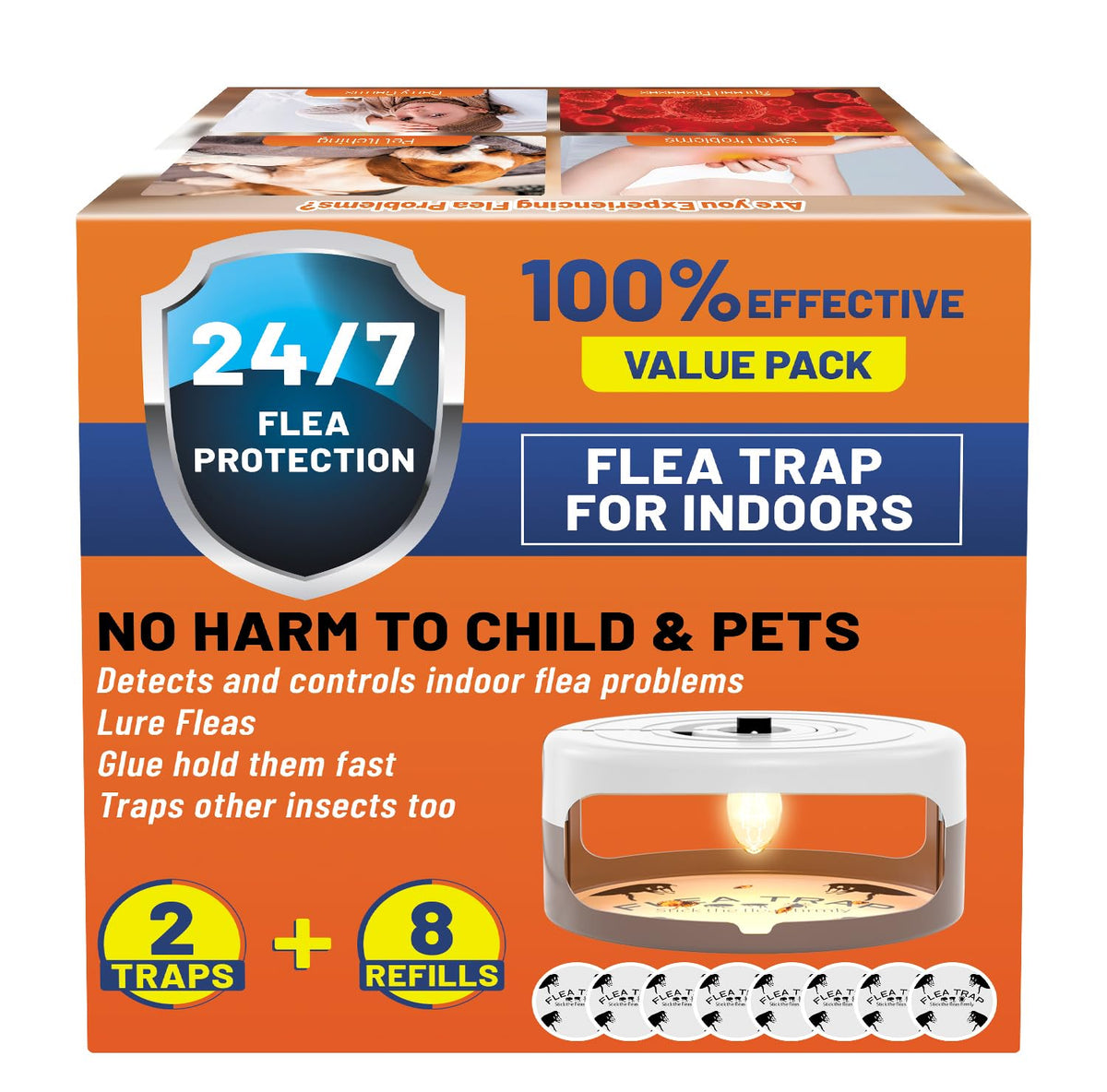 Outtkitywi indoor flea trap operation steps for safe use.