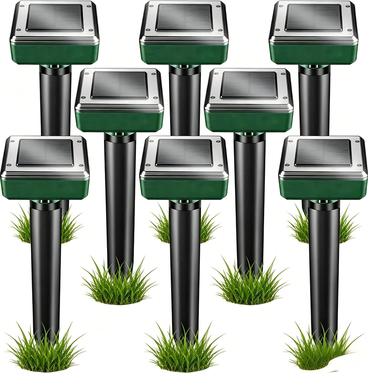 Outtkitywi Mole Repellent 8-pack deters moles and protects lawns.
