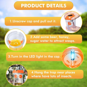 Outtkitywi Wasp Trap durable PP and stainless steel construction