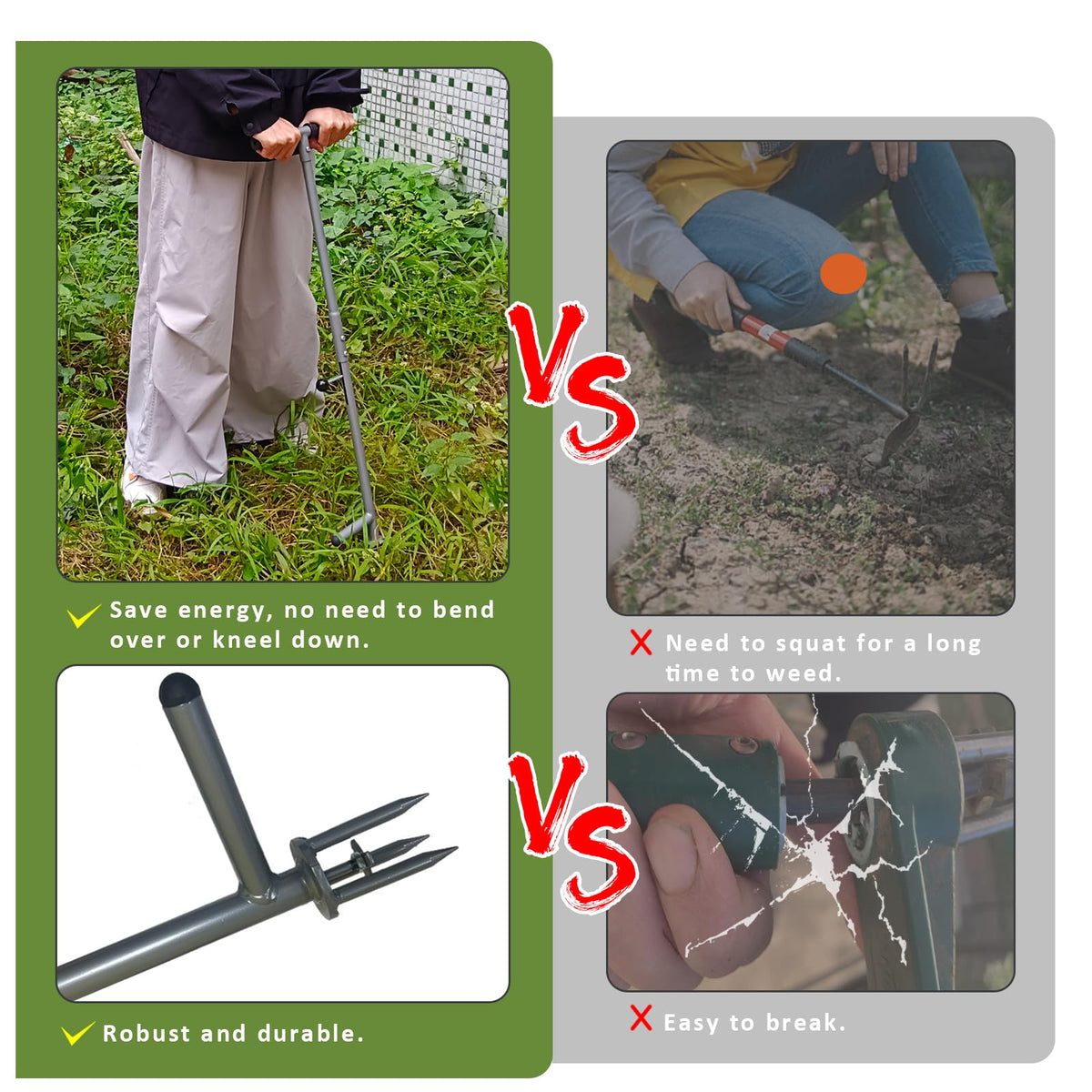 OUTUQ ergonomic non-slip handle reduces hand fatigue during long sessions.