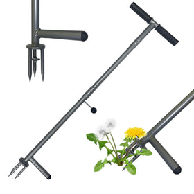 OUTUQ stand-up weed puller in stand mode reduces back strain while weeding.