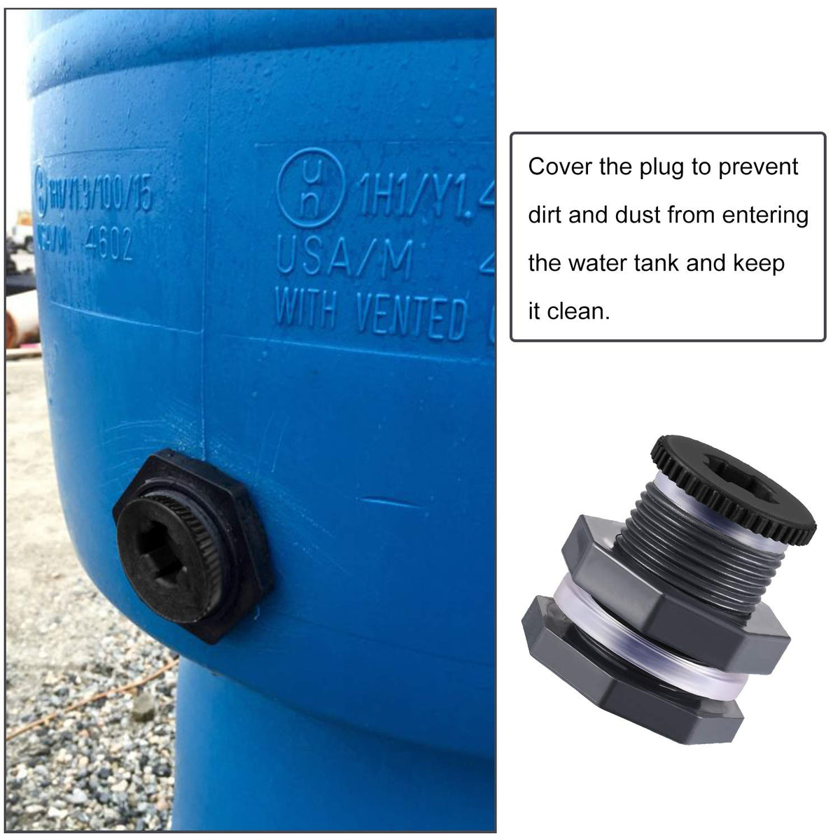 Outus aquarium bulkhead fitting in use for secure water transfer