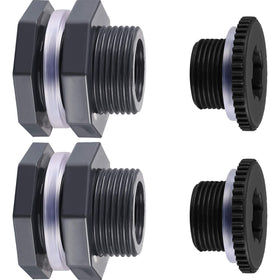 Outus bulkhead fitting 3-4 inch kit with plugs for rain barrels and tanks