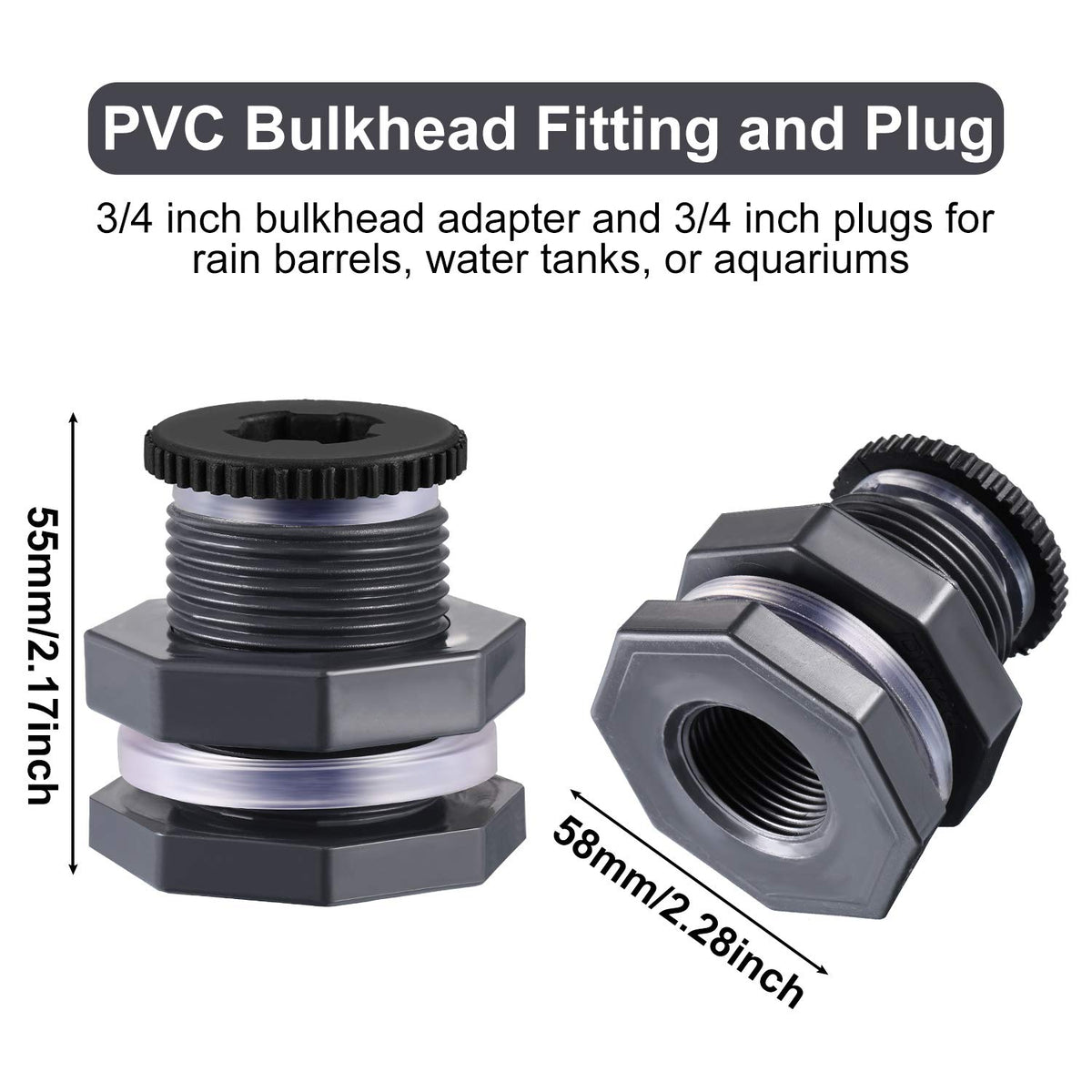 Outus bulkhead fitting assembly diagram showing easy installation