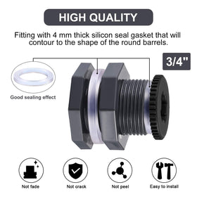 Outus dark grey bulkhead seal close-up with silicone gasket