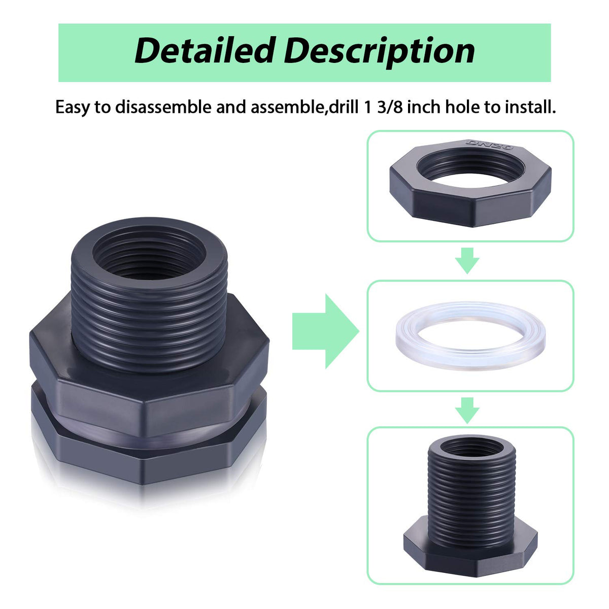 Outus gray bulkhead with silicone gasket for contouring to barrels.