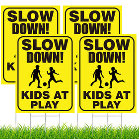Outus Kids at Play Sign with metal stake, 12x16 inches, high visibility for drive-by warnings.