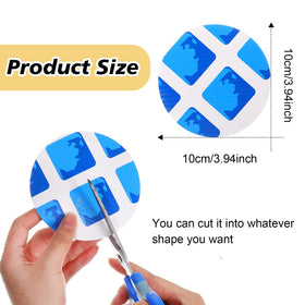 Outus plaid-white-blue patch underwater: barely visible on pool surfaces while repairing.