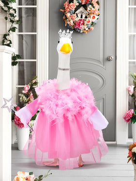 Outus princess goose crown adds charming color to outdoor yard displays.