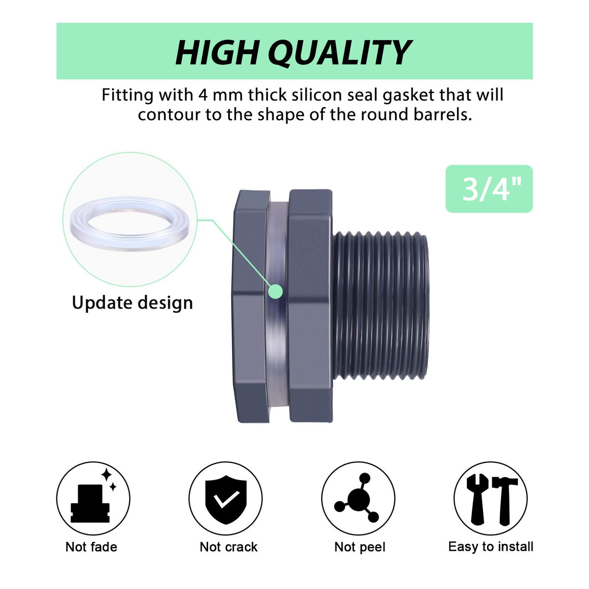 Outus two-piece bulkhead kit for versatile tank installations.