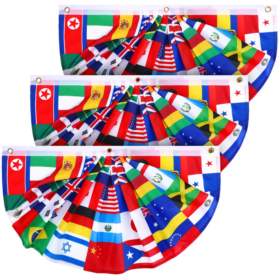 Outus World Flags Banner with 36 flags for a vibrant international display.