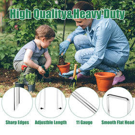 OutVue 11-gauge steel angled-end stake closeup shows easy insertion
