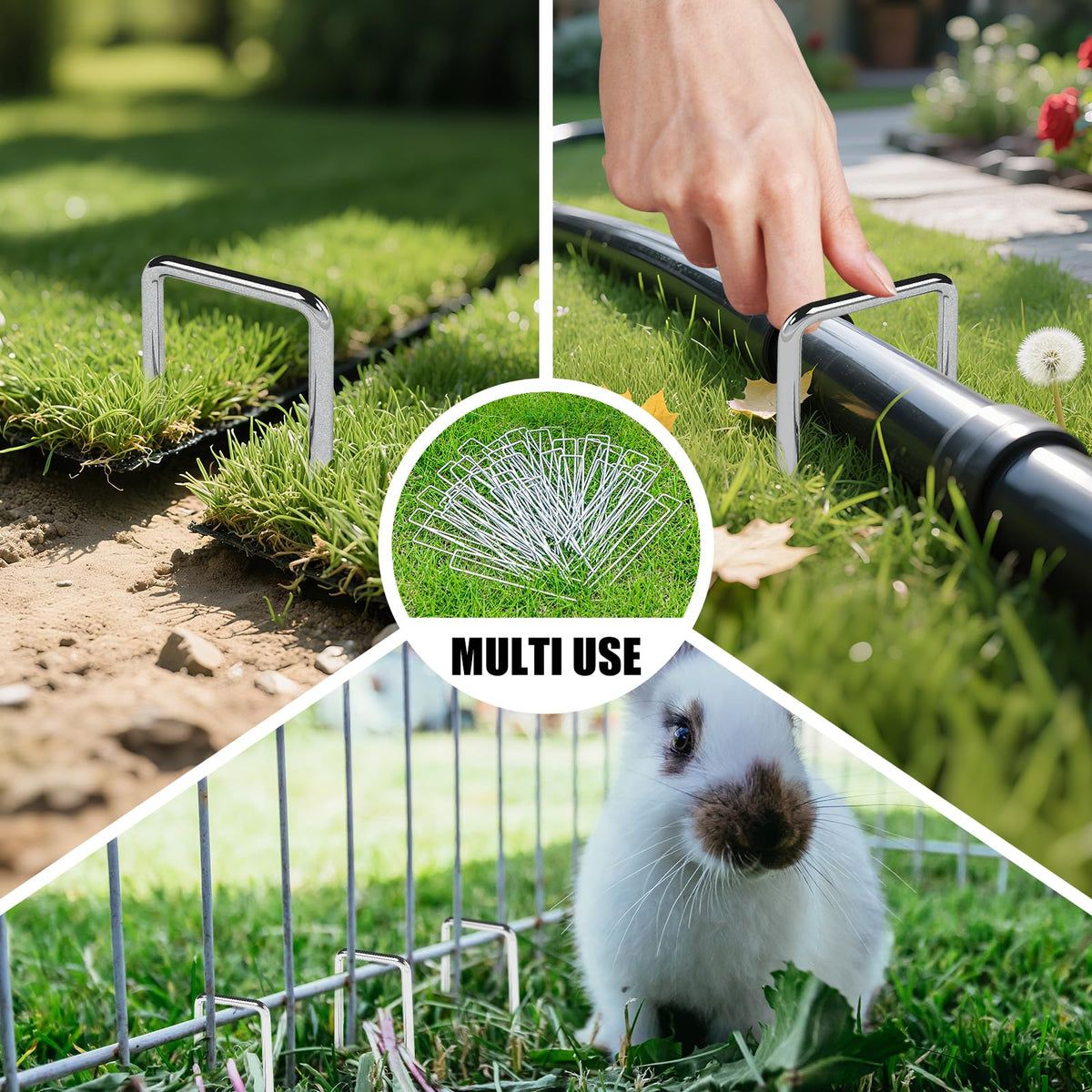 OutVue weed barrier and sod application secures materials neatly