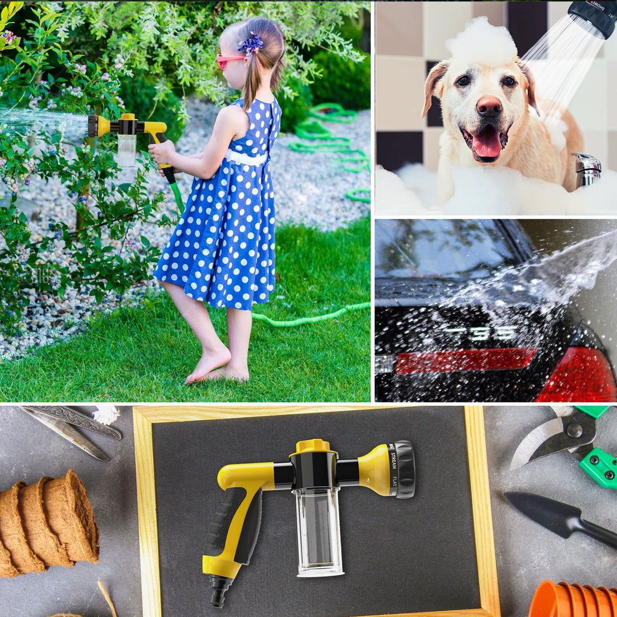 OUTWAY car, patio, and garden cleaning made easier with adjustable jet