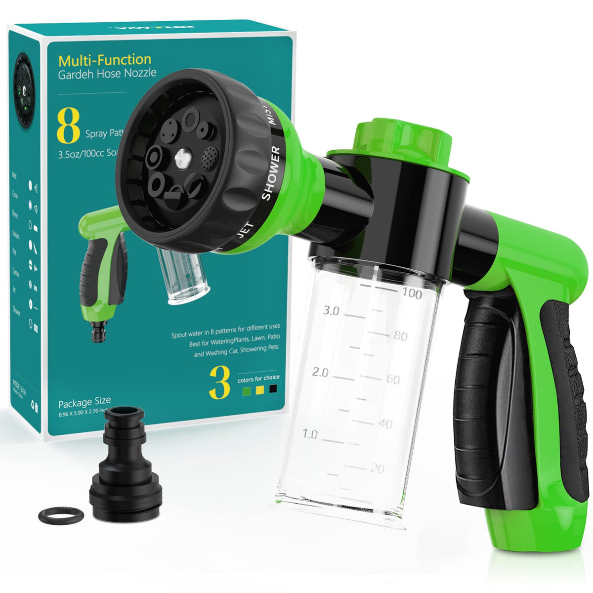 OUTWAY garden hose nozzle with 8-pattern spray for versatile watering tasks