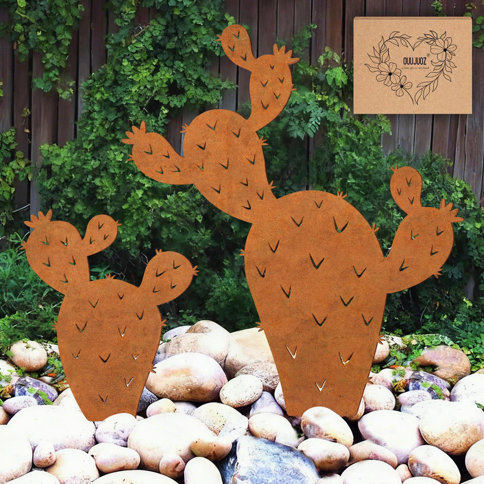 OUUJUOZ metal cactus outdoor decor large enhances garden focal point and curb appeal