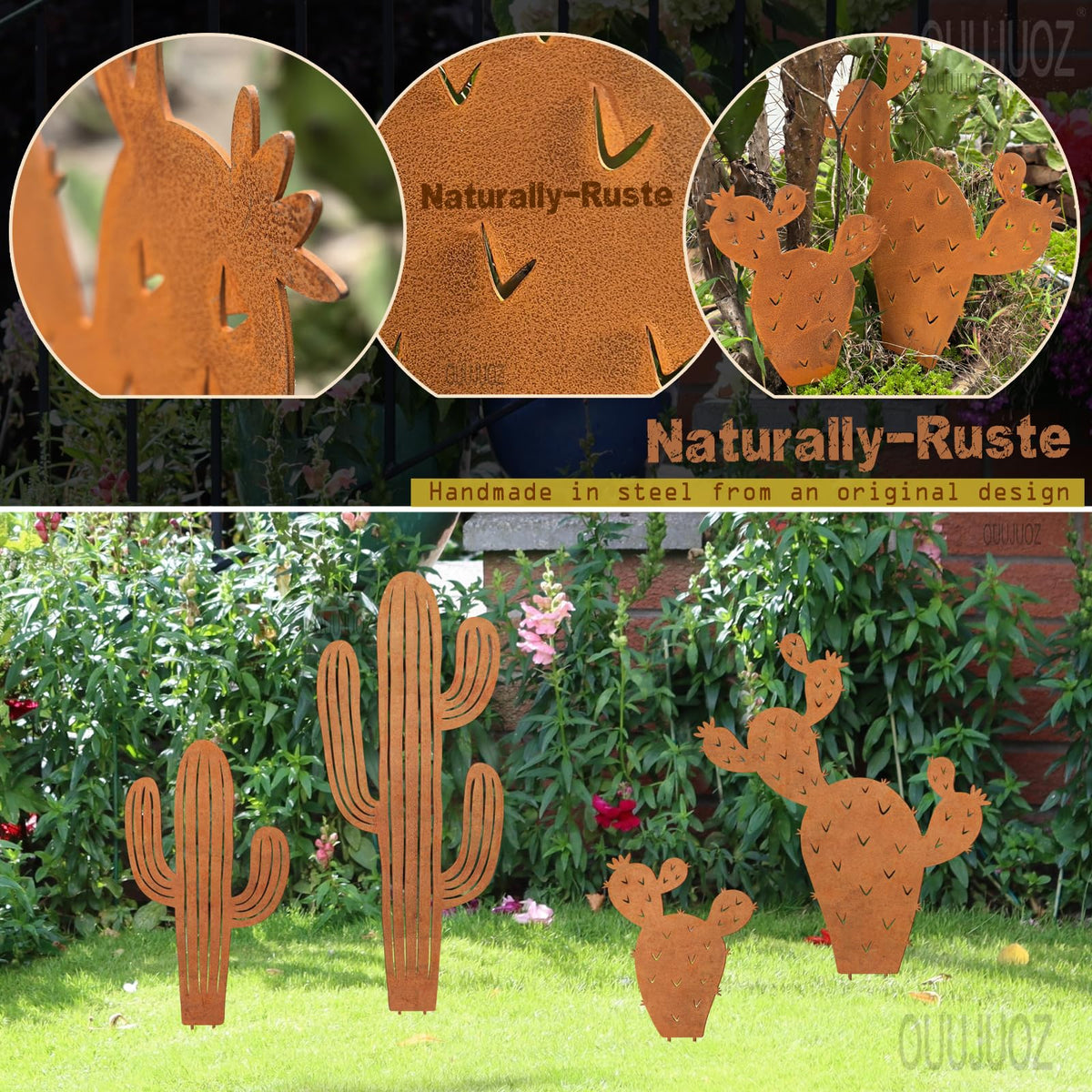 OUUJUOZ desert steel yard art cactus adds southwest flair to any yard