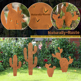 OUUJUOZ desert steel yard art cactus adds southwest flair to any yard