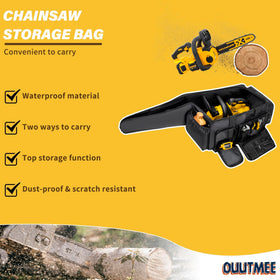 OUUTMEE chainsaw case bottom has non-slip feet for stable placement.