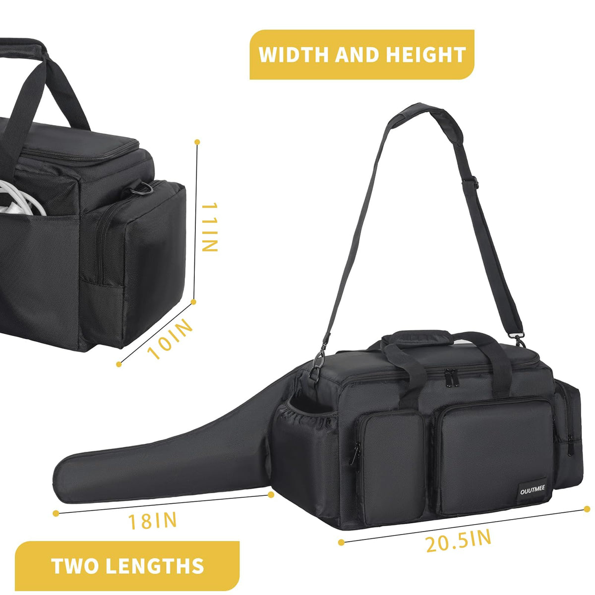 OUUTMEE chainsaw case compatible with Greenworks, Dewalt, and EGO cordless saws.