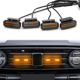 Ouylycjo clip-on amber grille light on front grille boosts visibility