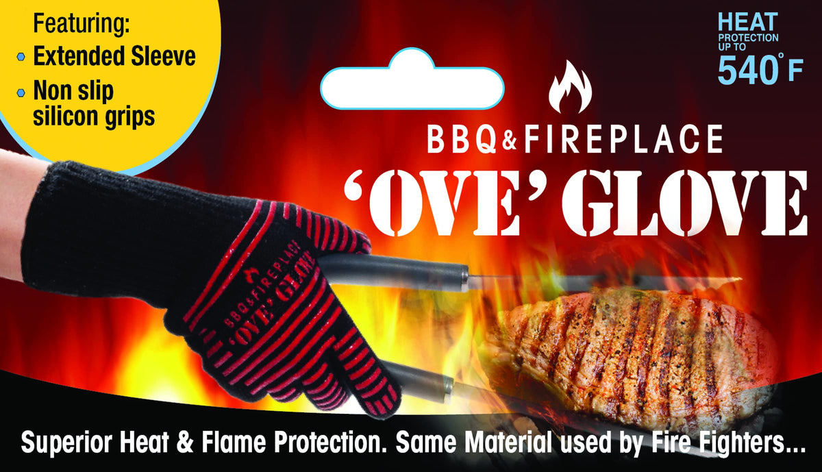 Ove Glove BBQ in multi-function use for kitchen and fireplace tasks
