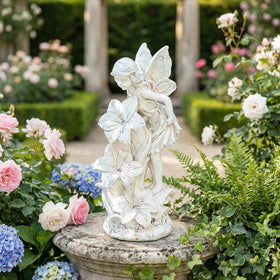 Ovewios LED night-light angel garden guides paths after dark
