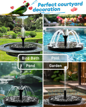 OVIBIRD pond fountain in action for outdoor spaces