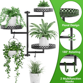 OVICAR 3-tier wall plant stand offers space for multiple plants.
