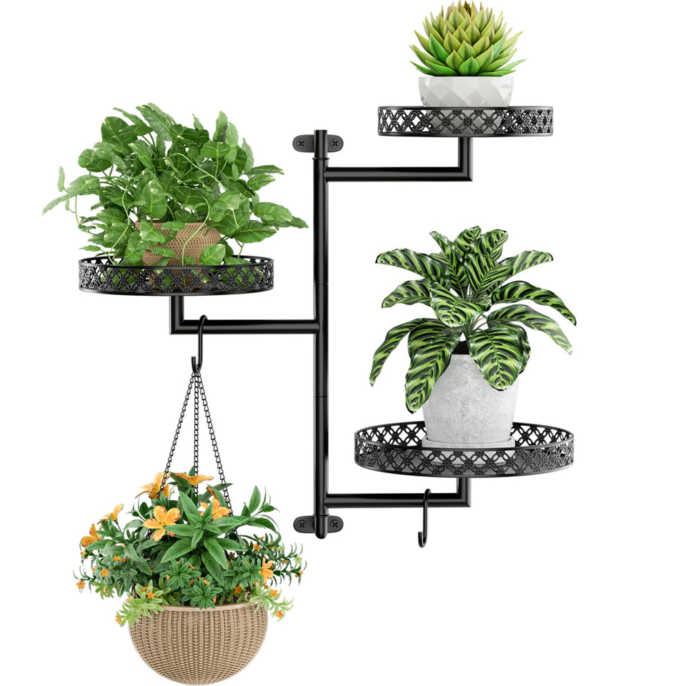 OVICAR rotating window shelves assembly for easy setup and space-saving plant display.